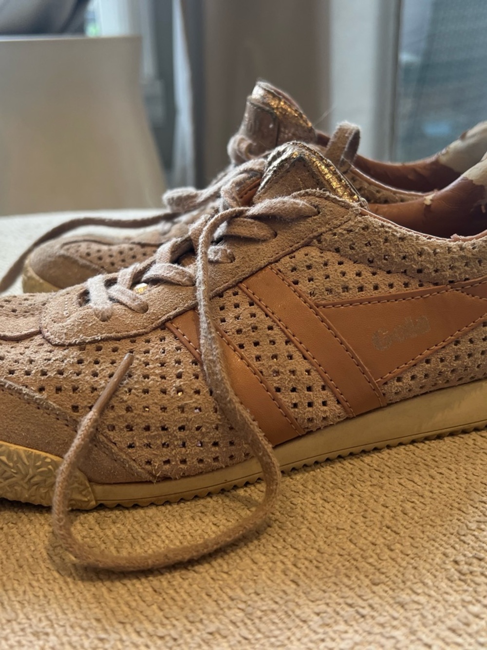 Gola Pink Glimmer Suede Harrier Sneakers